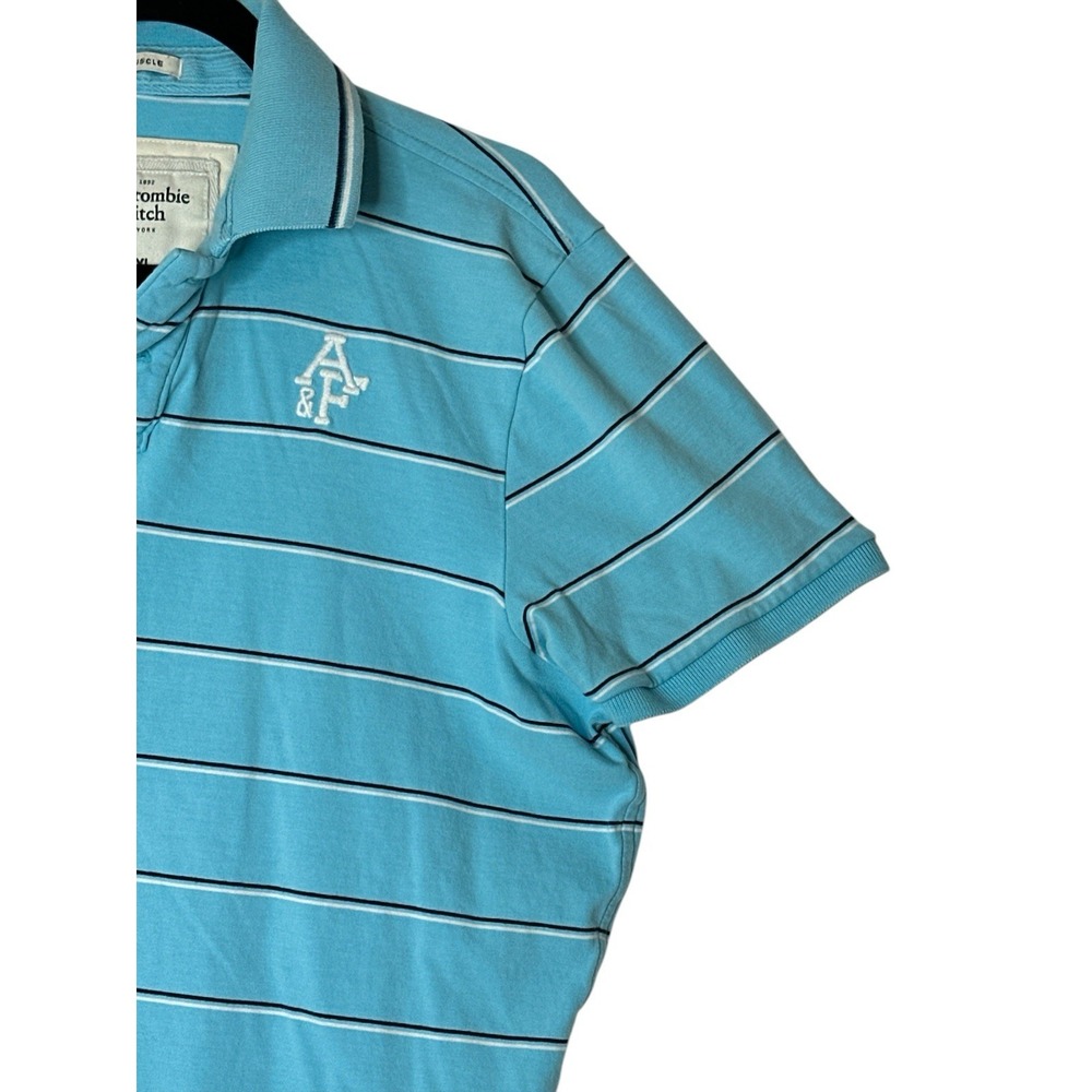 Abercrombie & Fitch A&F Short Sleeve Polo Shirt Mens XXL Top Tee Deer Logo - Picture 8 of 9